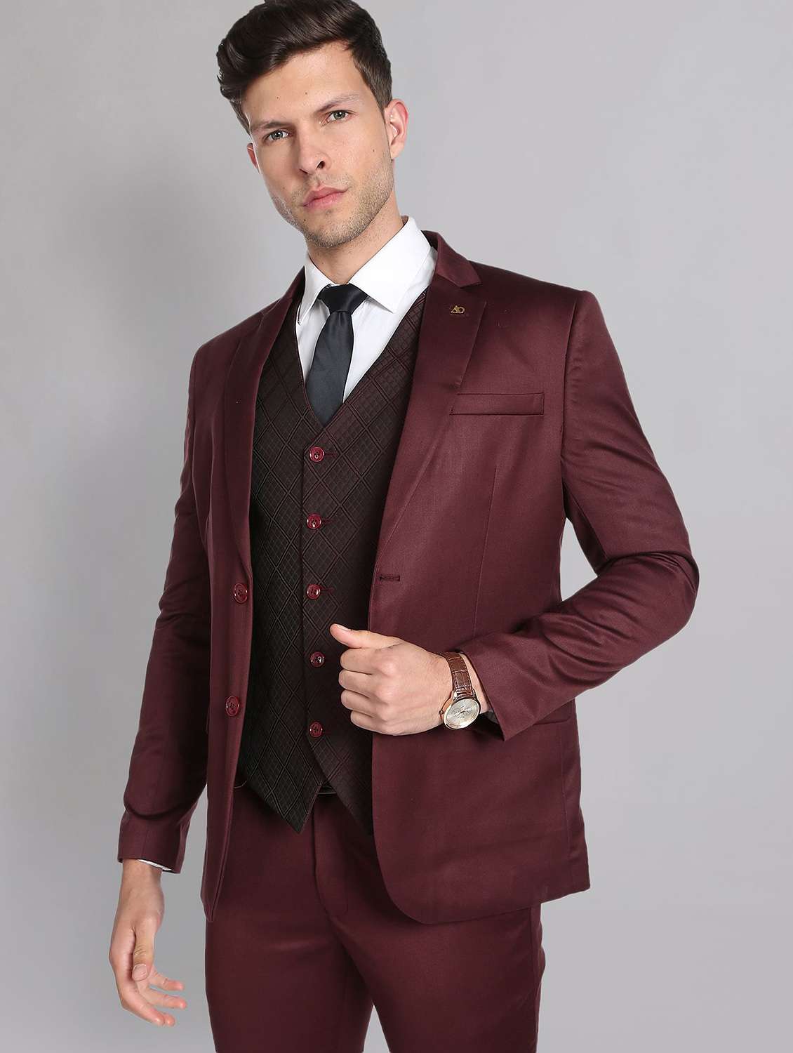 red terry rayon single breasted suit - 19504068 - Standard Image - 4