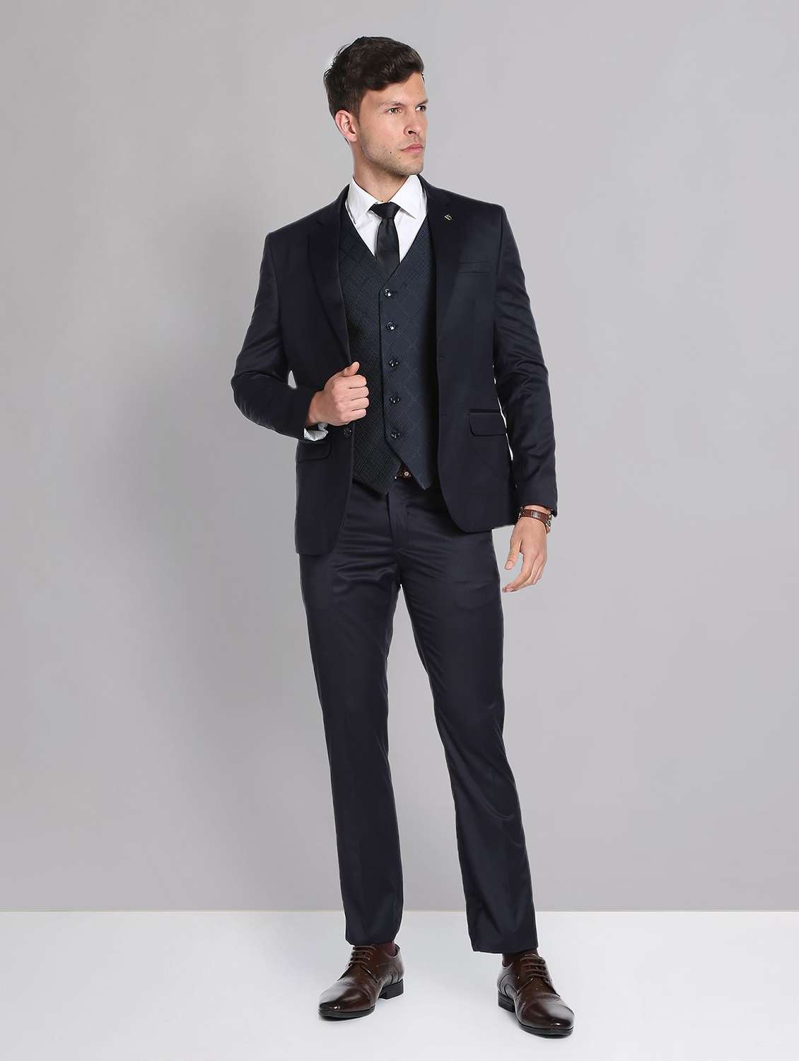 blue terry rayon single breasted suit - 19504070 -  Standard Image - 1