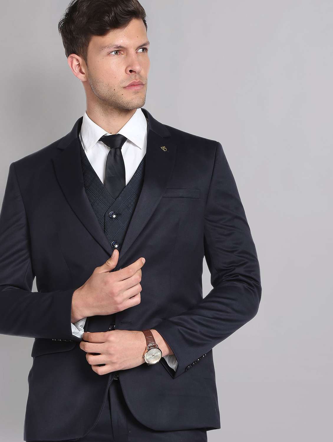 blue terry rayon single breasted suit - 19504070 -  Standard Image - 4