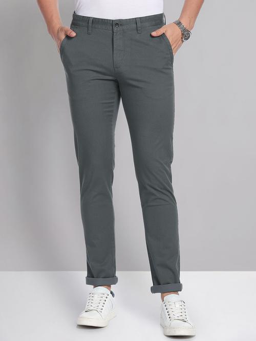 men mid rise self design chinos - 19504076 -  Standard Image - 0