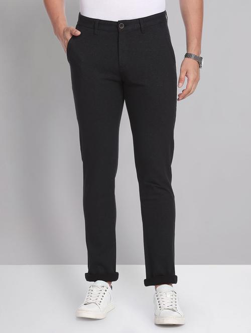 black cotton chinos casual trousers - 19504077 -  Standard Image - 0