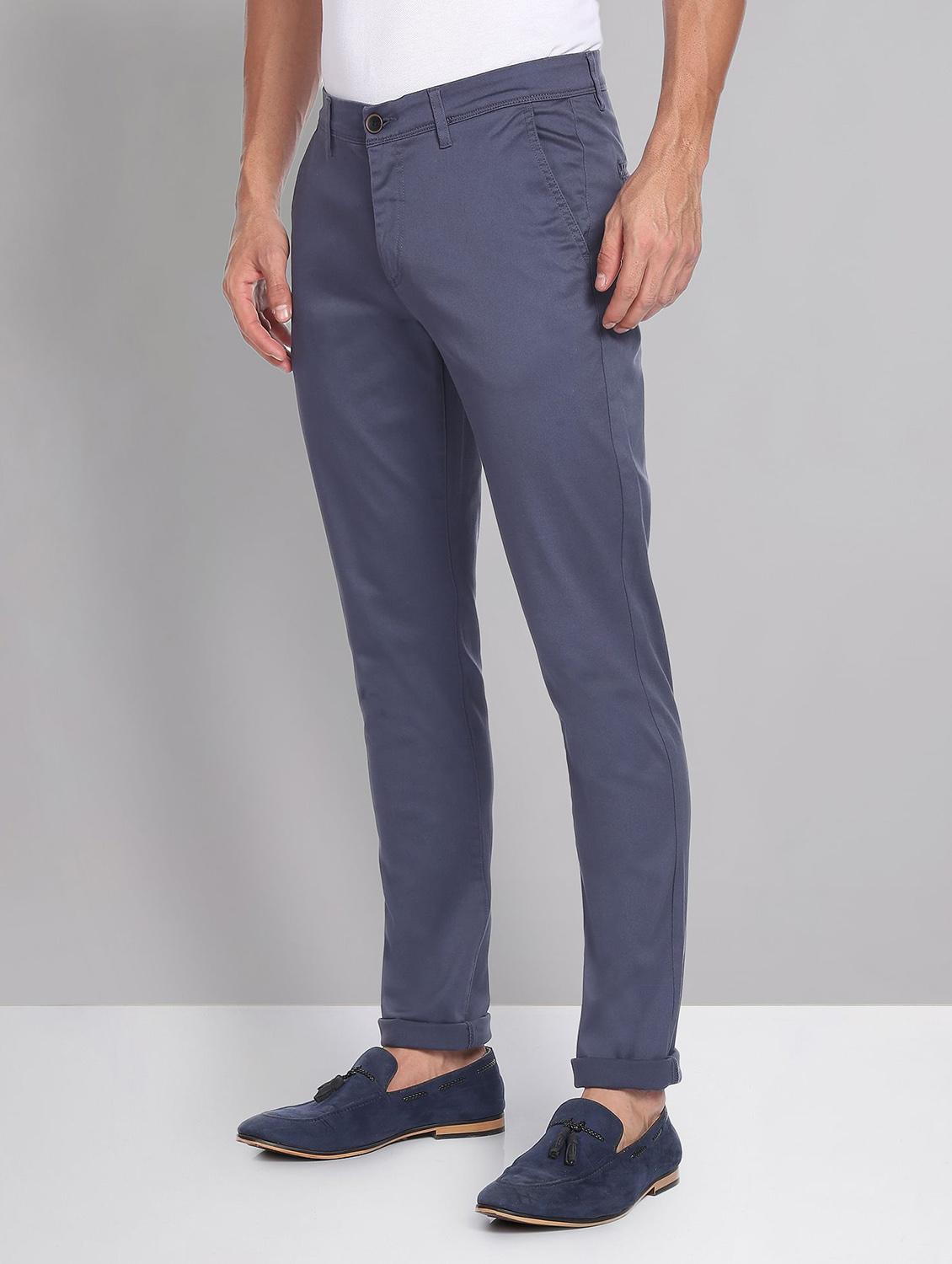 blue cotton chinos casual trousers - 19504083 -  Standard Image - 1