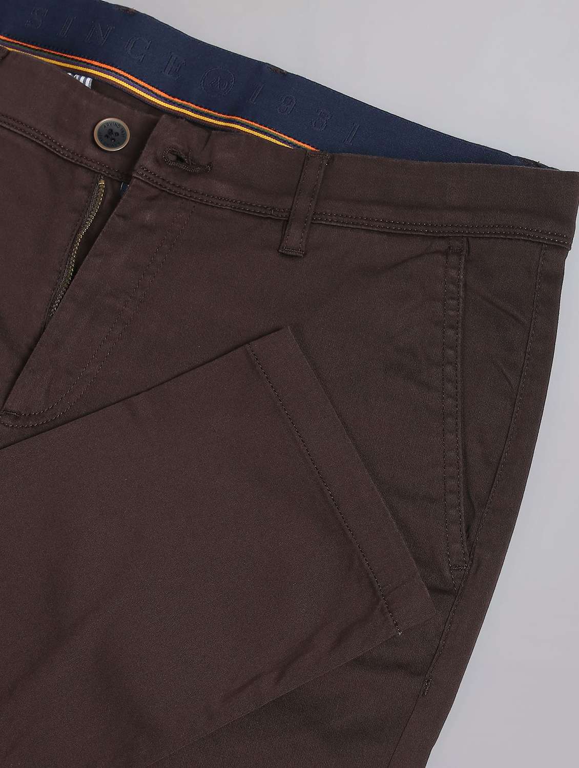 brown cotton chinos casual trousers - 19504085 -  Standard Image - 4