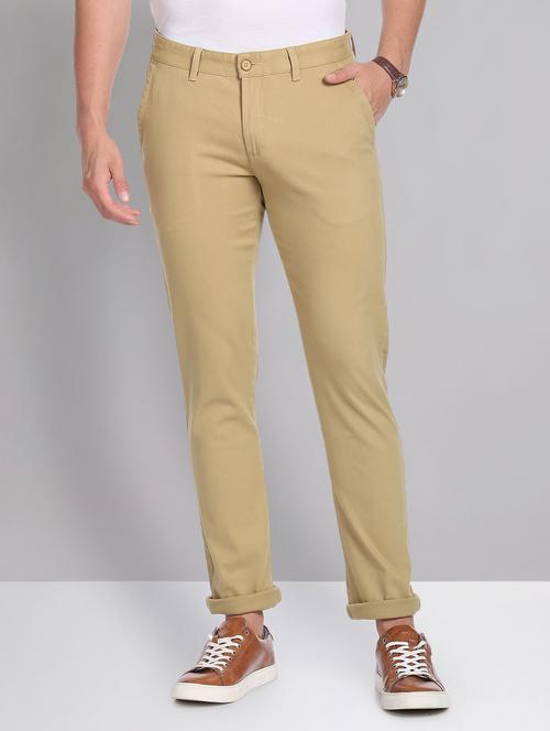 brown cotton chinos casual trousers - 19504090 -  Standard Image - 0