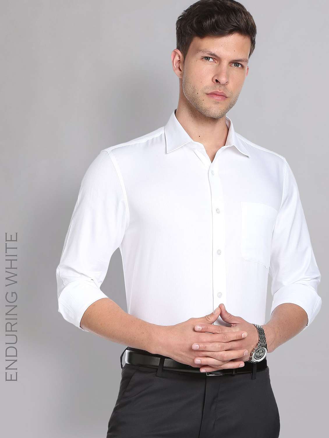 mens solids formal shirt - 19504093 -  Standard Image - 1
