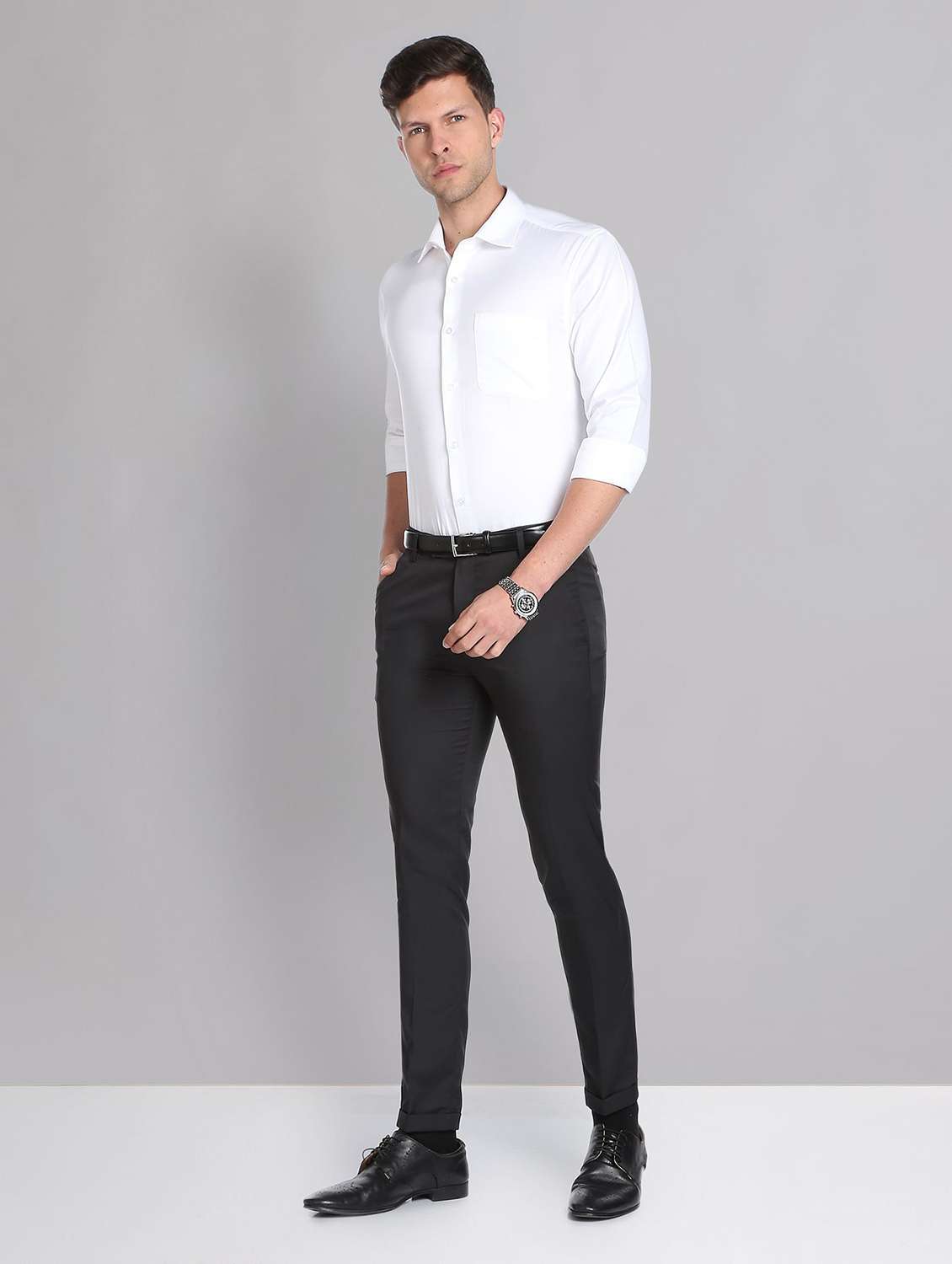 mens solids formal shirt - 19504093 -  Standard Image - 4