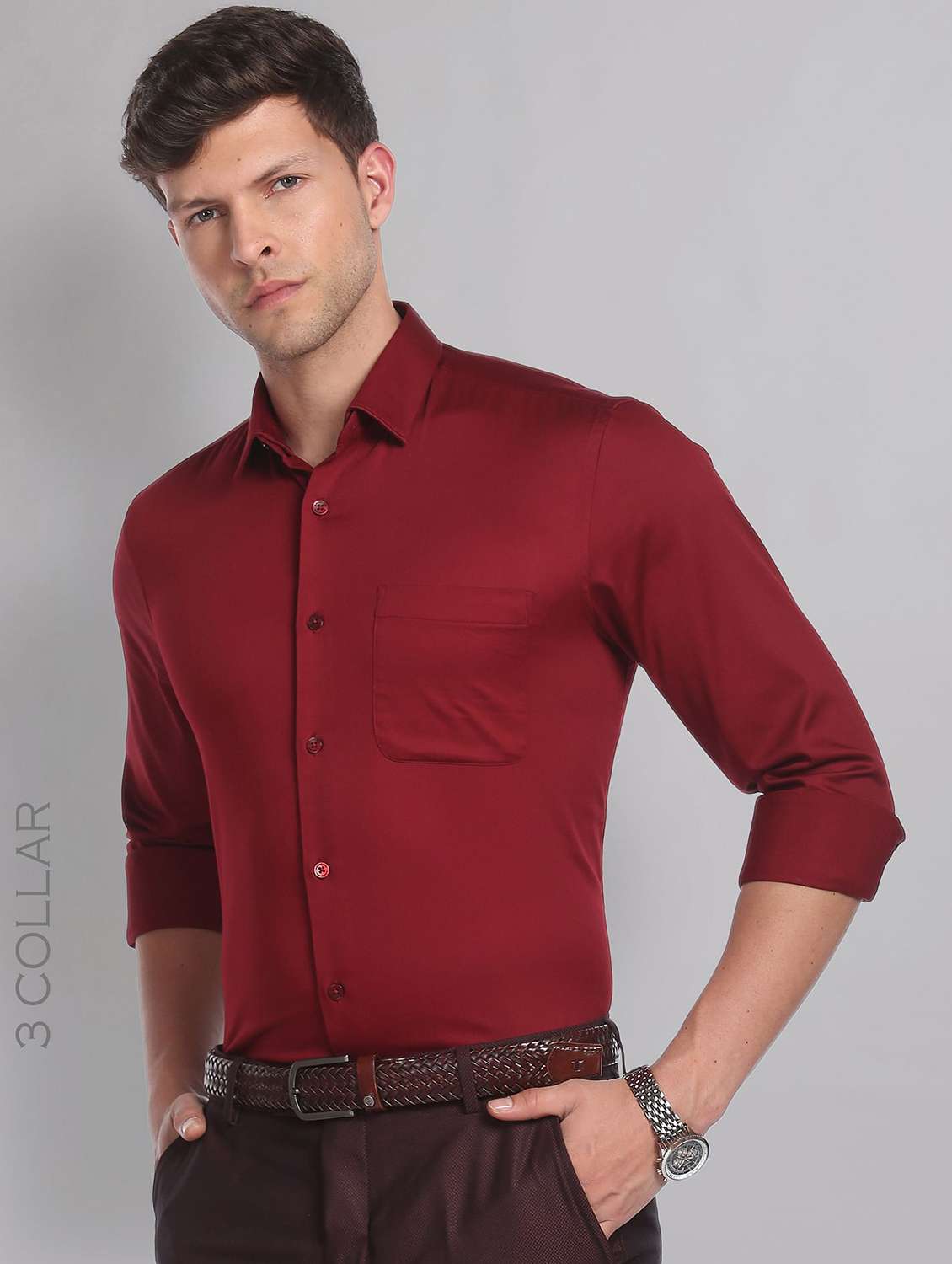 mens solids formal shirt
