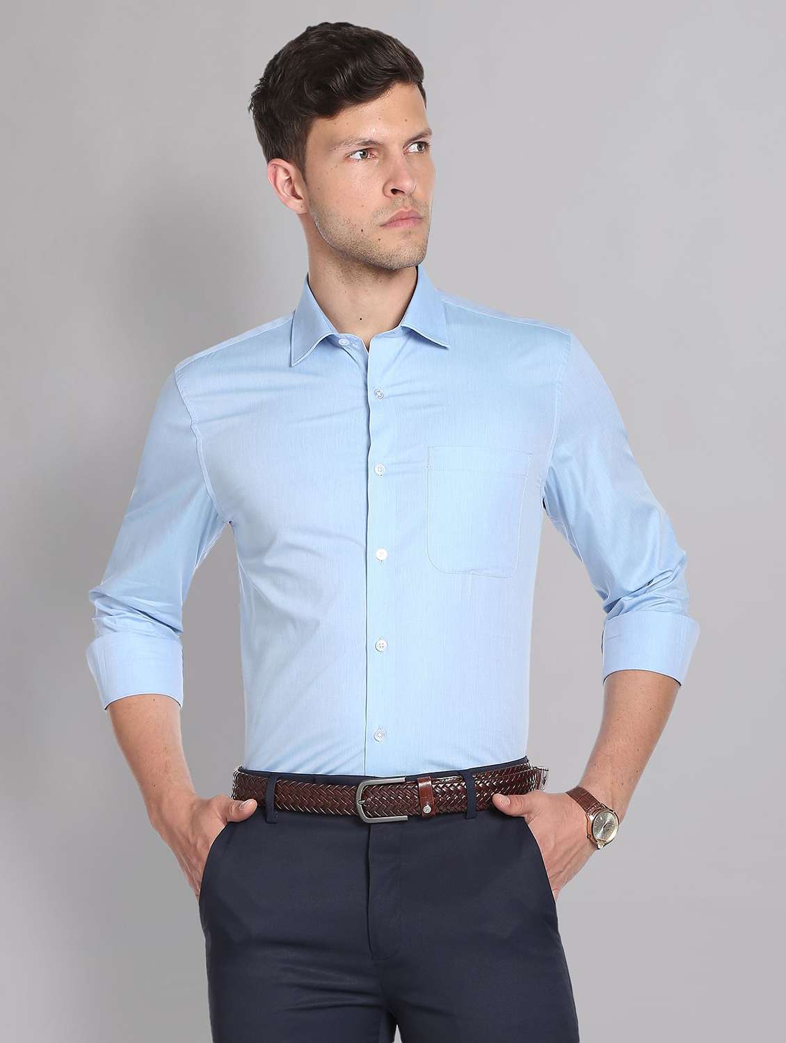 mens solids formal shirt