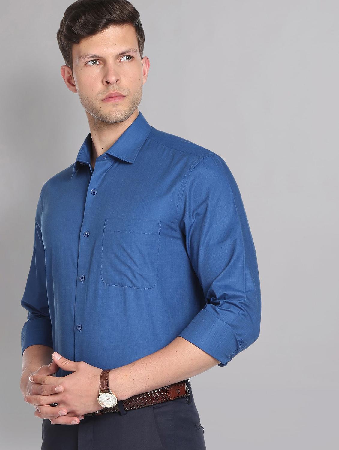 mens solids formal shirt - 19504110 -  Standard Image - 1