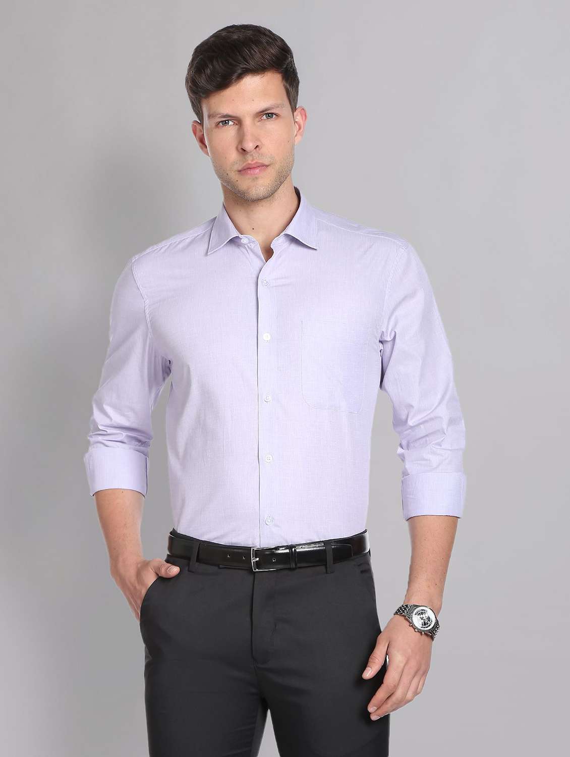 mens solids formal shirt