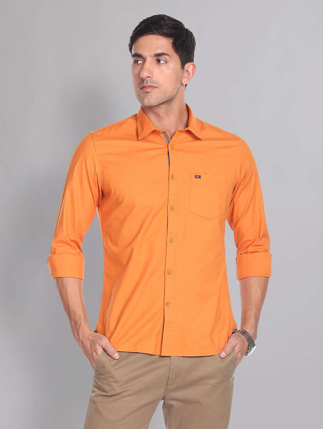 mens solid casual shirt