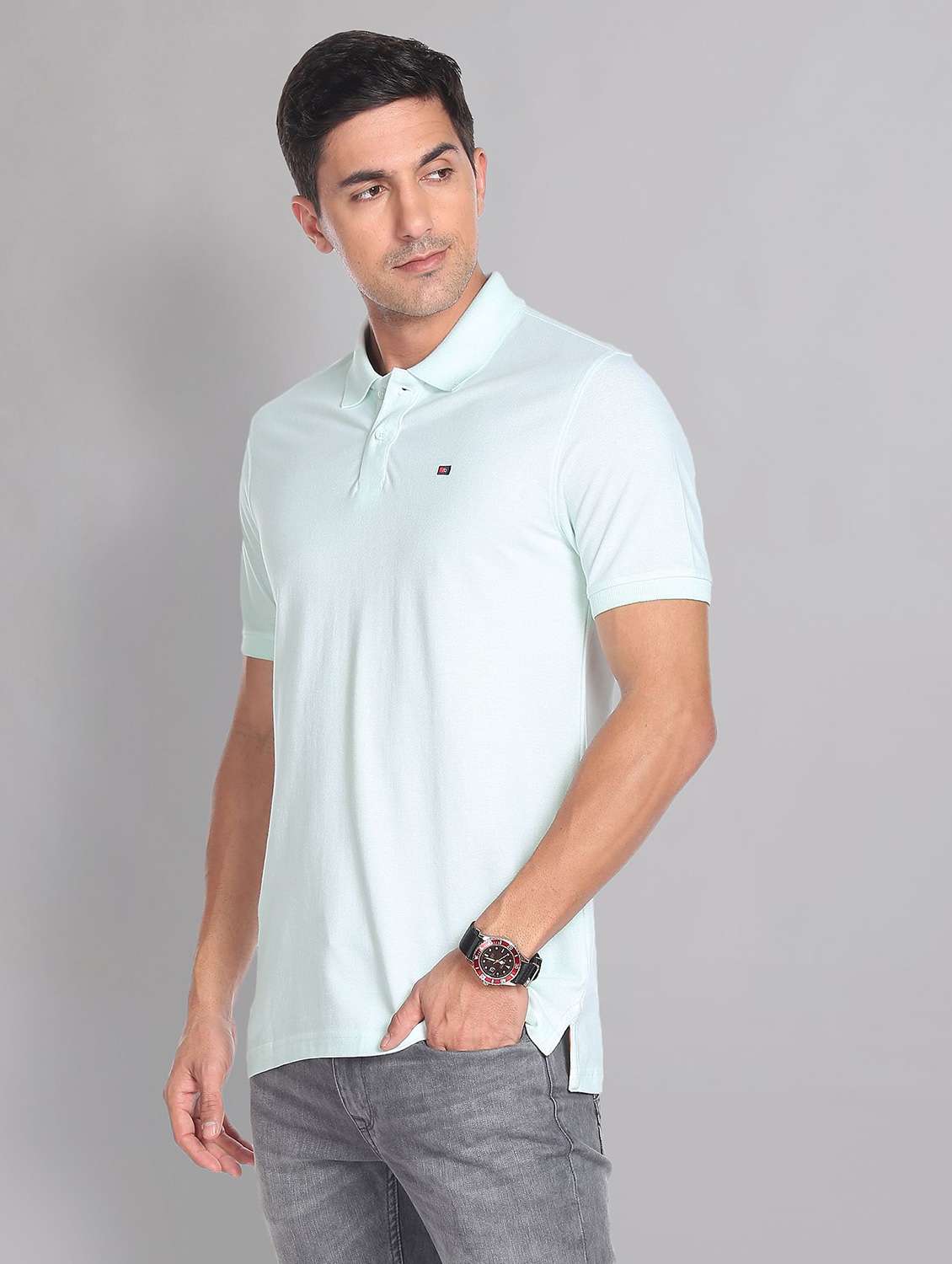 men solid cotton polo t-shirt - 19504141 -  Standard Image - 1