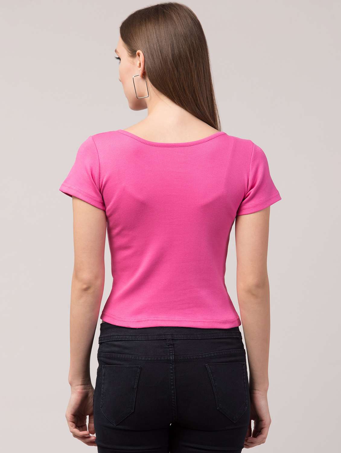women's round neck crop top - 19504220 - Standard Image - 1