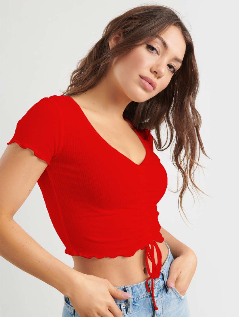 women's crop scoop neck top - 19504252 - Standard Image - 1