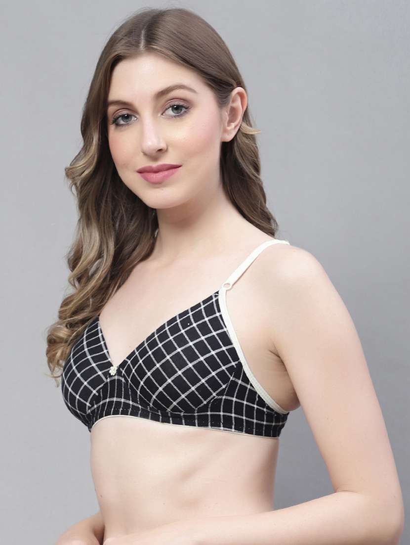 black cotton tshirt bra - 19504257 -  Standard Image - 1