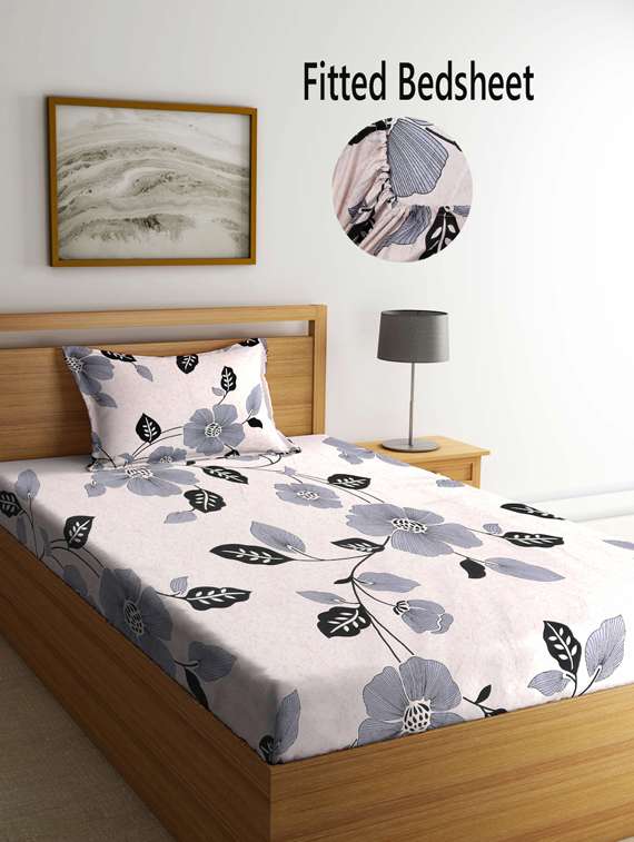 printed bed sheet with pillow cover