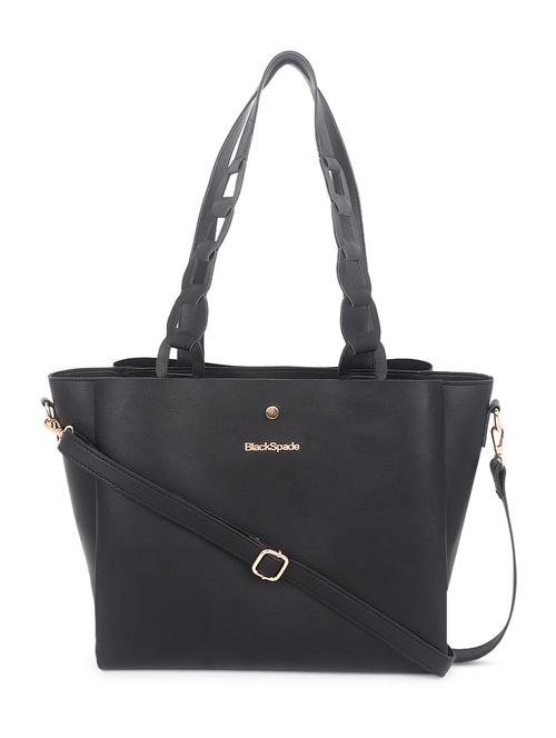 black leatherette (pu) handbag - 19517984 - Standard Image - 0