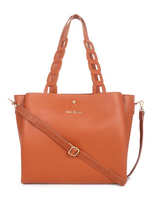 tan leatherette (pu) handbag - 19517989 -  Standard Image - 0
