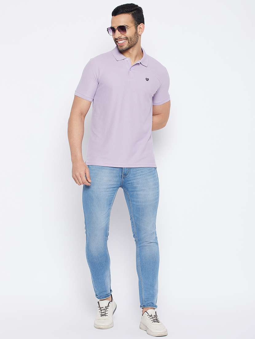 men short sleeves plain polo t-shirt  - 19519422 -  Standard Image - 4