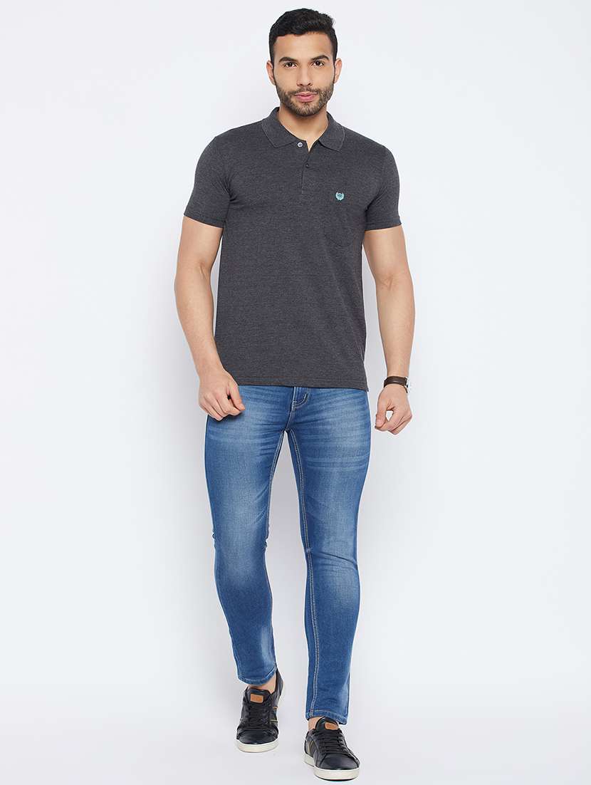 men short sleeves plain polo t-shirt  - 19519425 -  Standard Image - 4