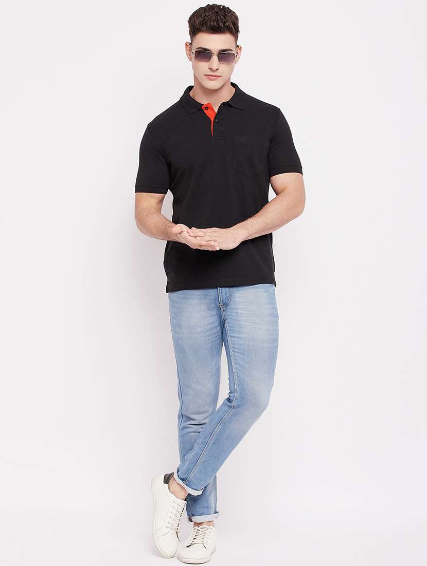 men short sleeves plain polo t-shirt  - 19519427 -  Standard Image - 4