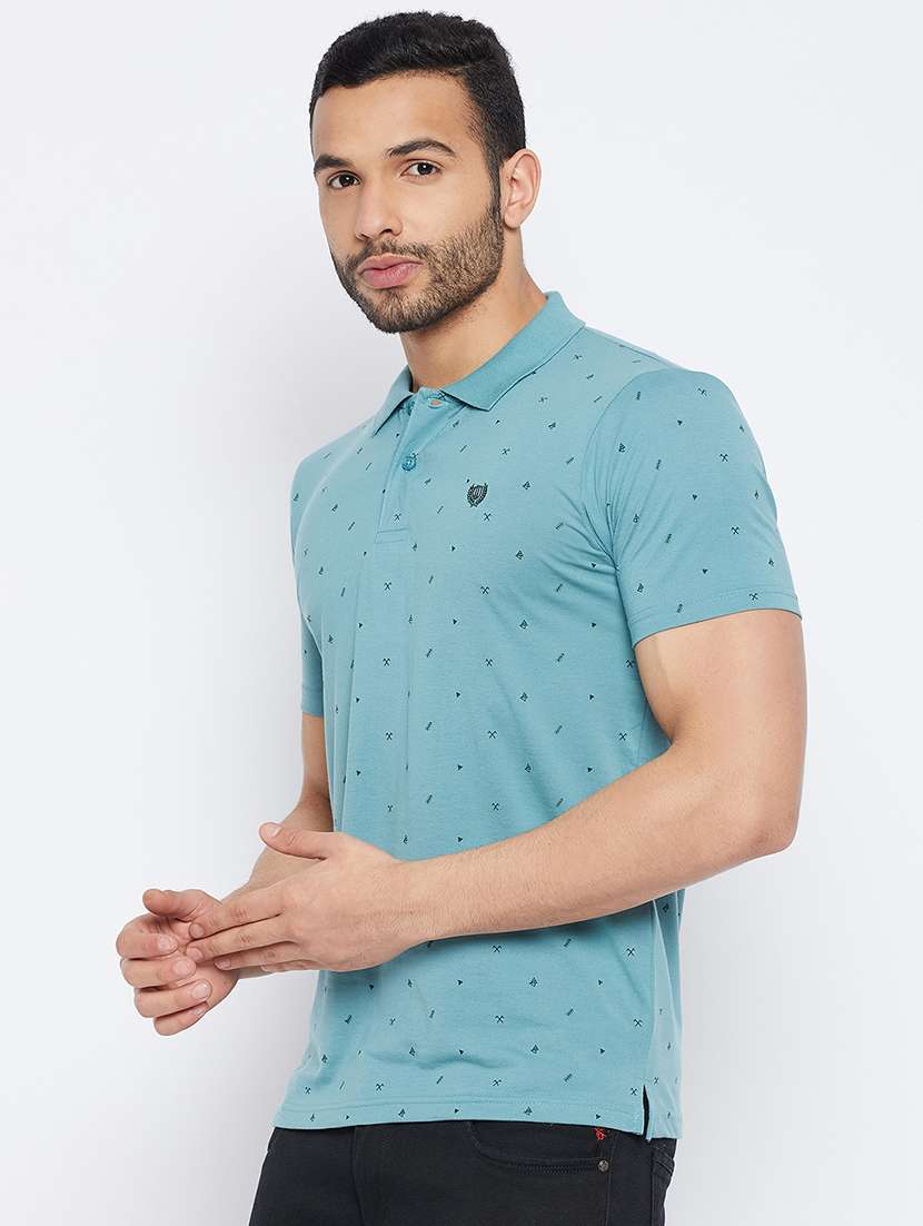 men short sleeves printed polo t-shirt  - 19519448 -  Standard Image - 1