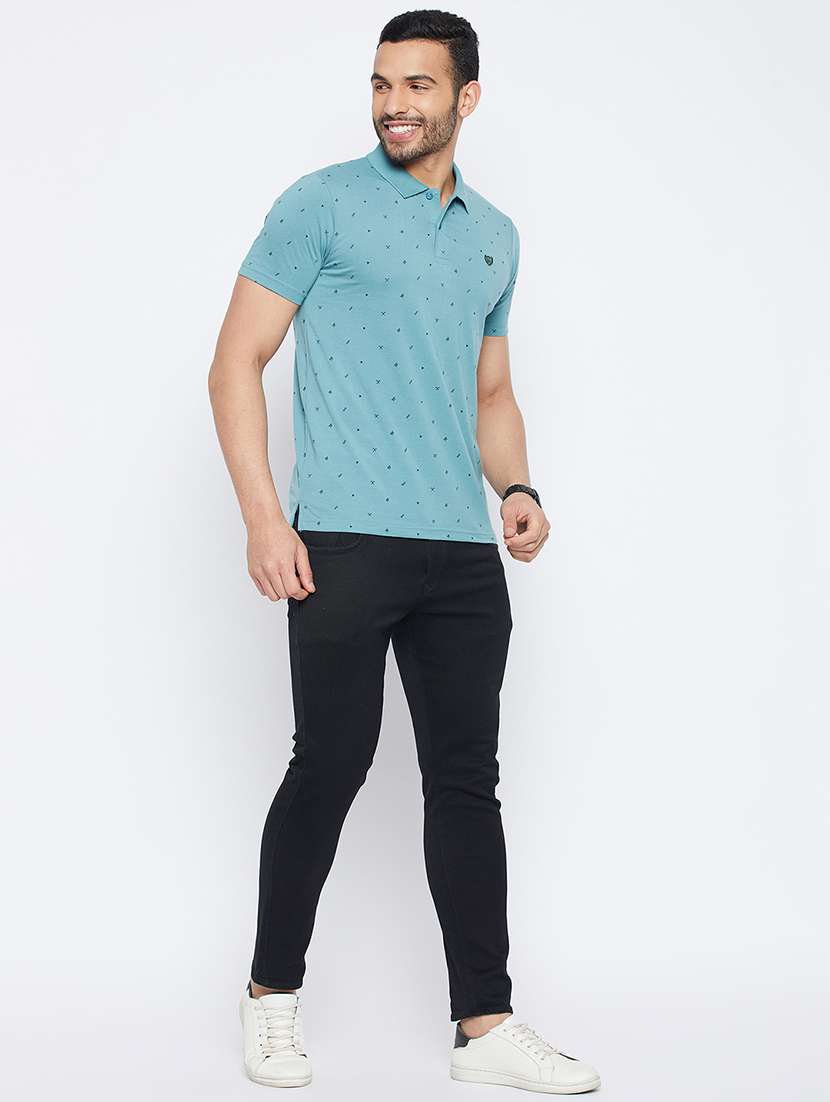 men short sleeves printed polo t-shirt  - 19519448 -  Standard Image - 4