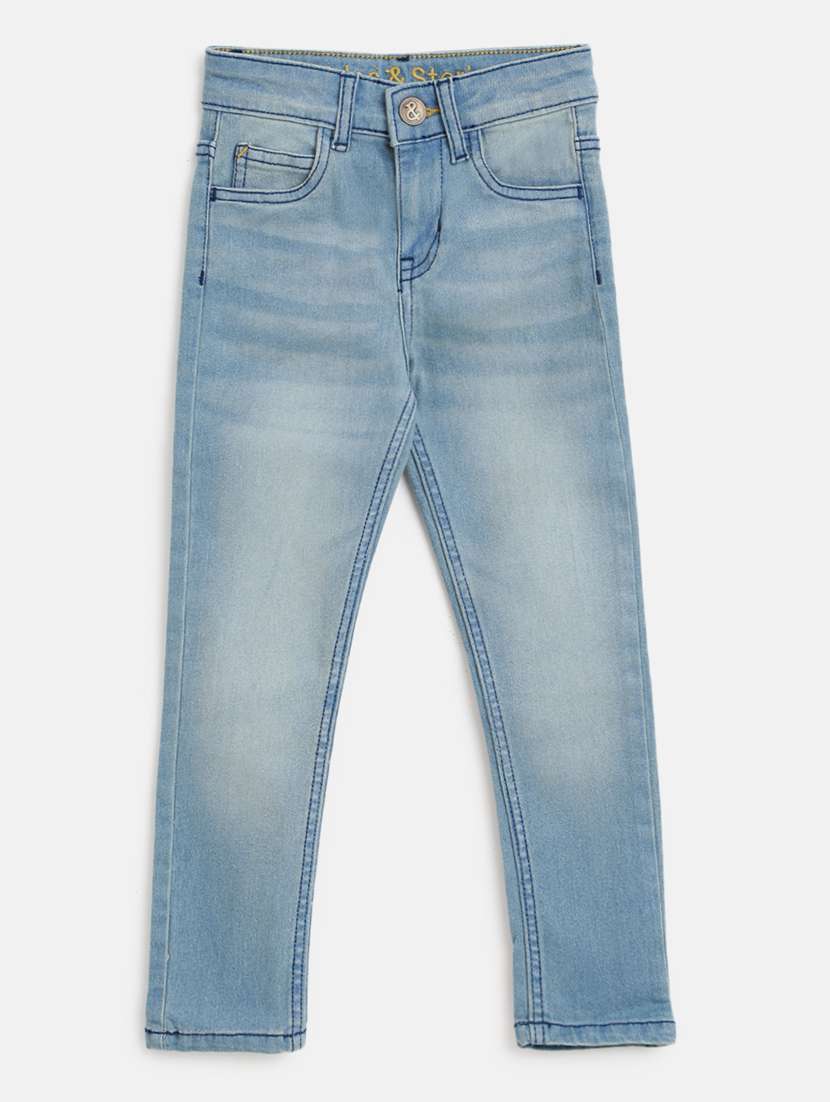 boy's plain skinny fit jeans - 19520407 - Standard Image - 1