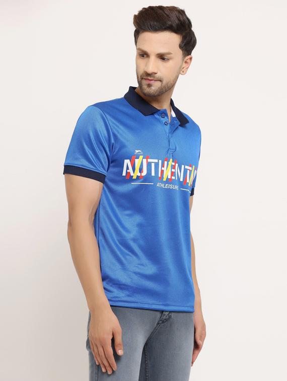 blue printed polo t-shirt - 19520423 -  Standard Image - 1