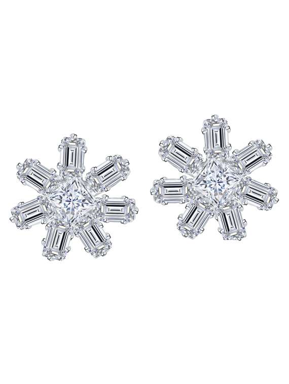 silver brass studs earring