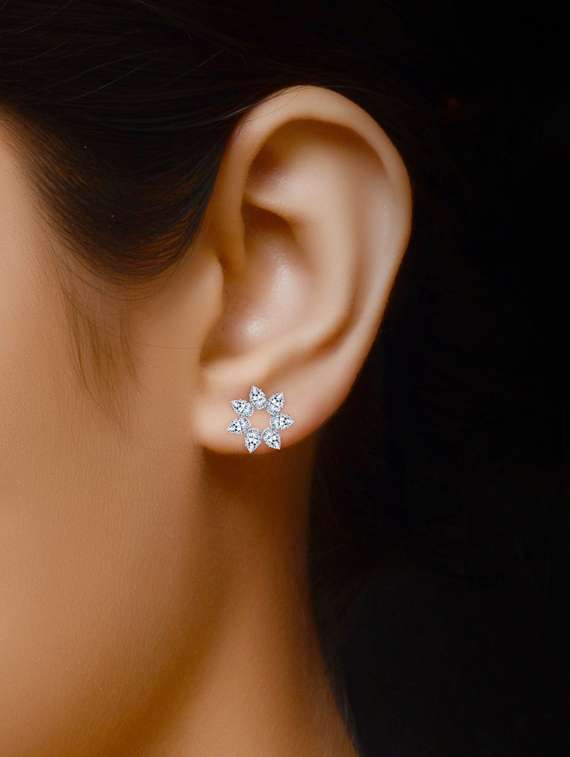 silver brass studs earring - 19520490 -  Standard Image - 1