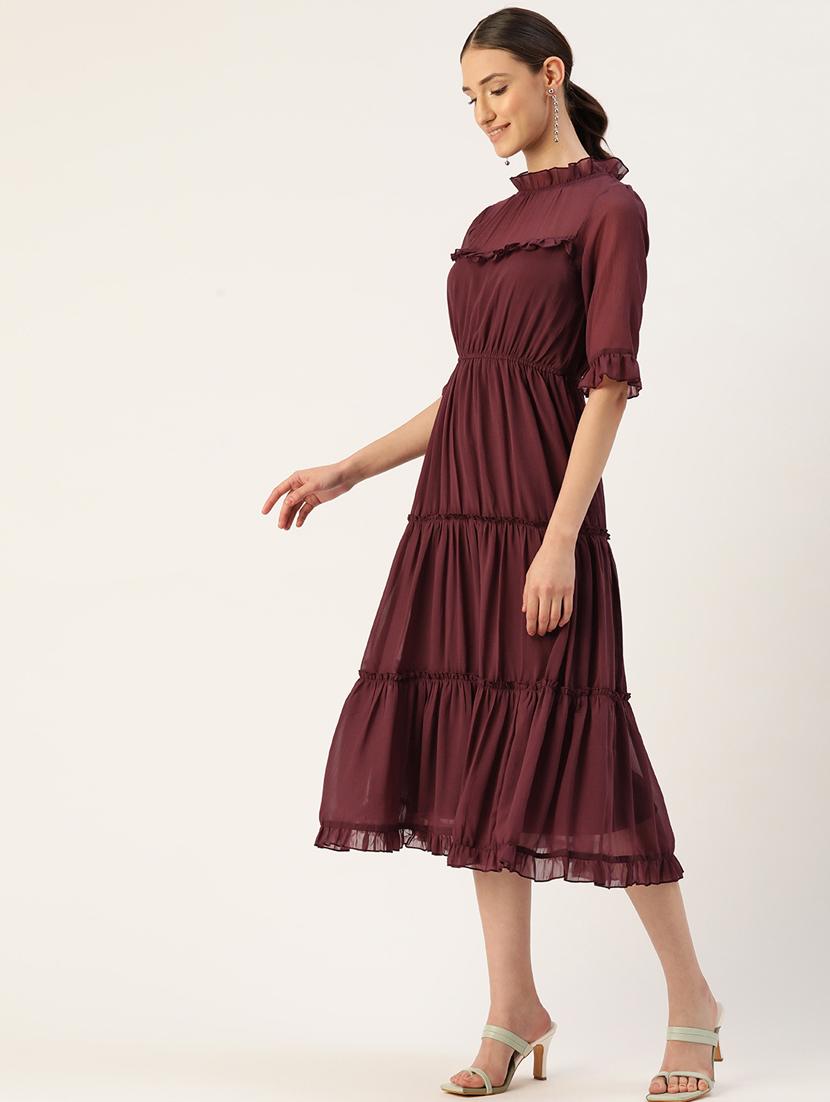 women's tiered dress self design dress - 19520512 -  Standard Image - 1