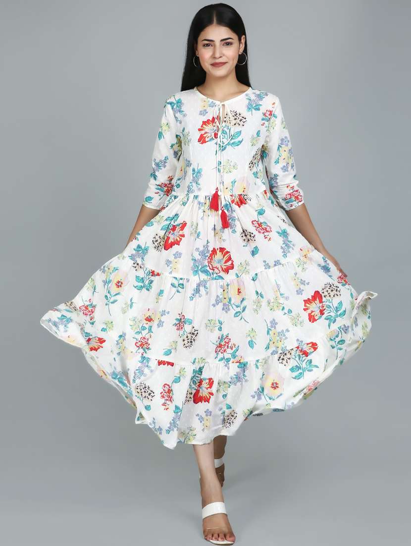 women's floral print tiered dress