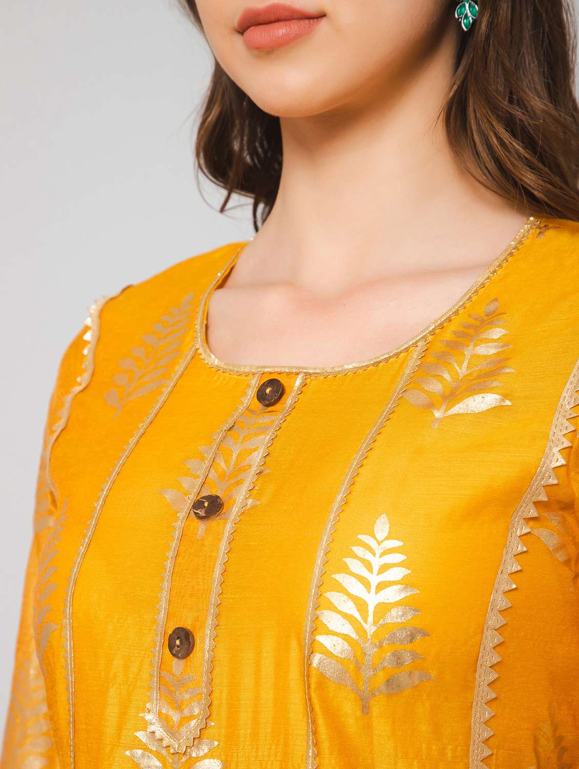 foil print kurta pant set - 19522262 - Standard Image - 4