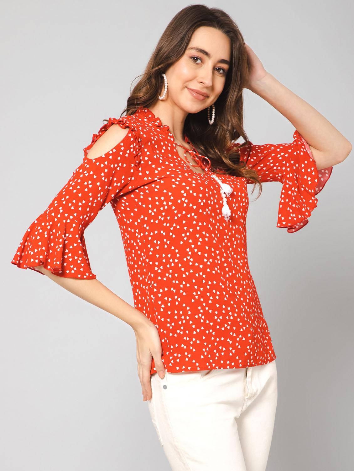 women's straight tie-up neck top - 19522270 - Standard Image - 1
