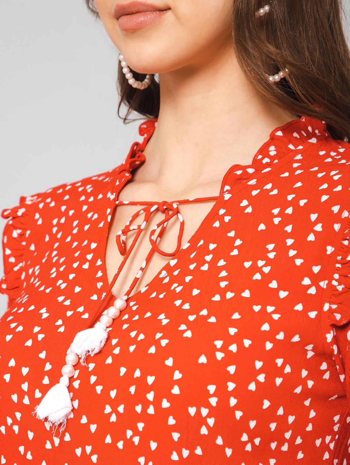 women's straight tie-up neck top - 19522270 - Standard Image - 4