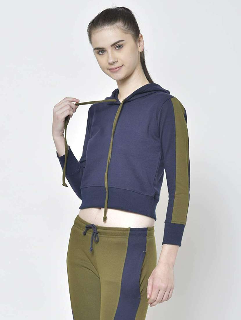 cotton color block hoodies sweatshirt - 19523858 -  Standard Image - 1