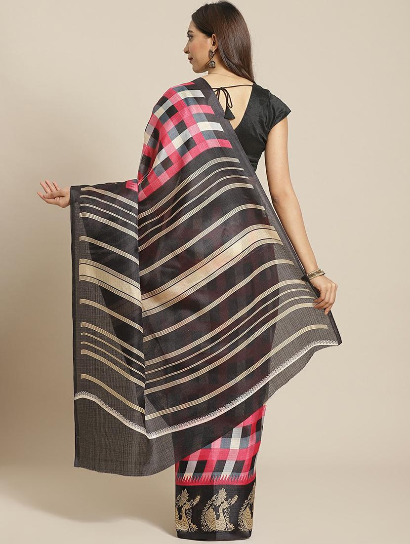 pink khadi saree with blouse - 19532611 -  Standard Image - 1