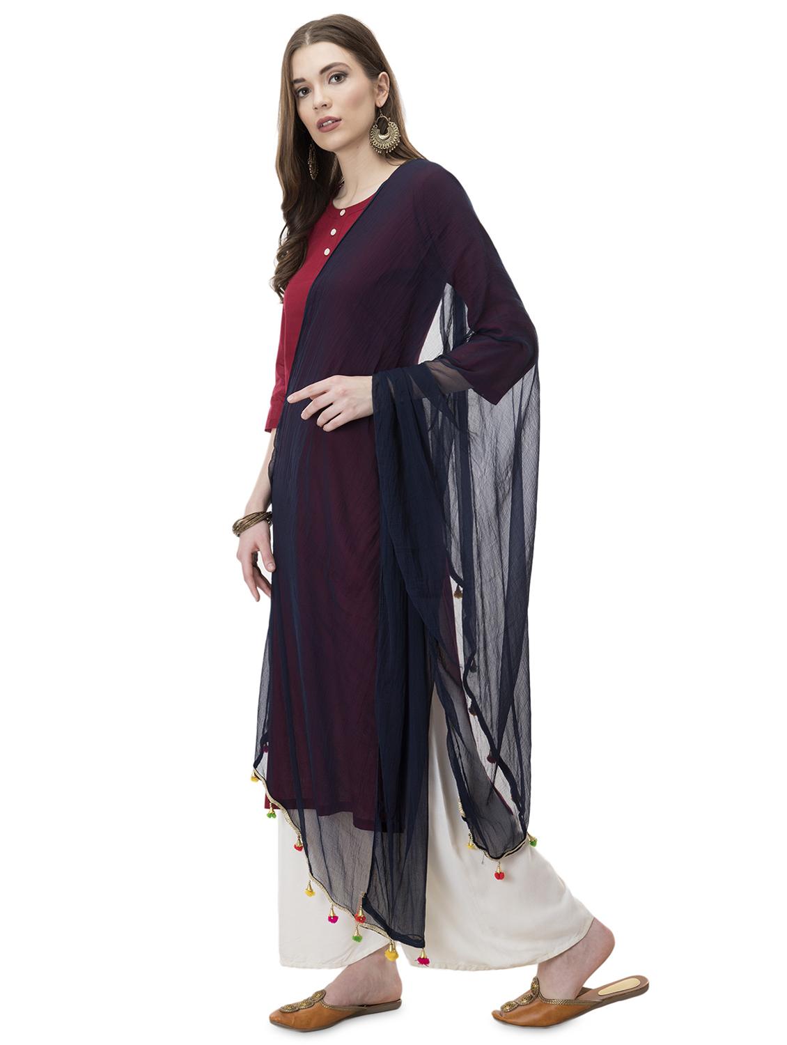 blue solid dupatta - 19533500 -  Standard Image - 1