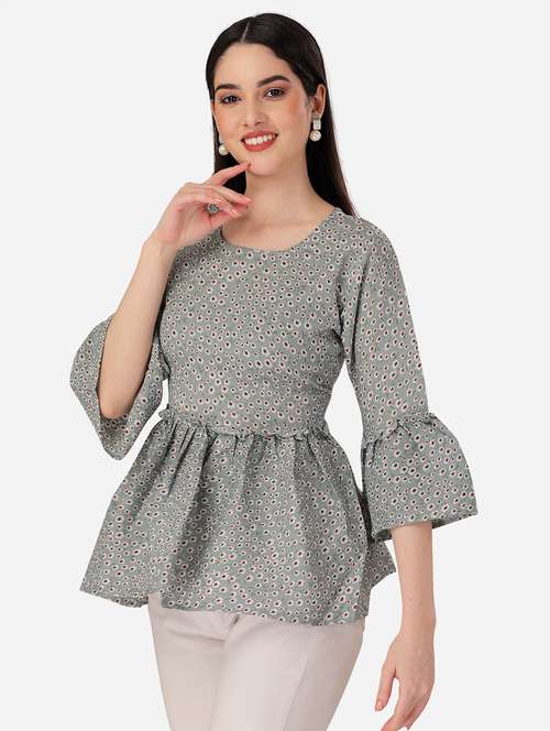 women boat neck printed top - 19533668 - Standard Image - 0
