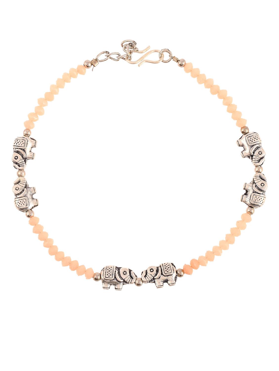 oxidised ankle bracelet with elephant charm - 19536462 -  Standard Image - 1