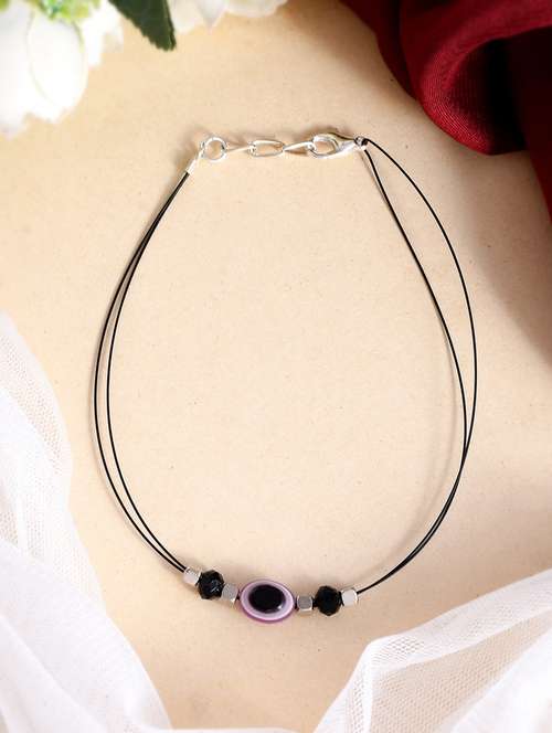 women black western evil eye thread anklet - 19536469 - Standard Image - 0