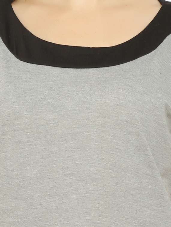 women's color block round neck t-shirt - 19537763 - Standard Image - 4