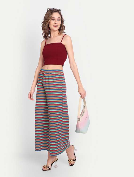 casual stripes straight palazzo - 19537821 - Standard Image - 4