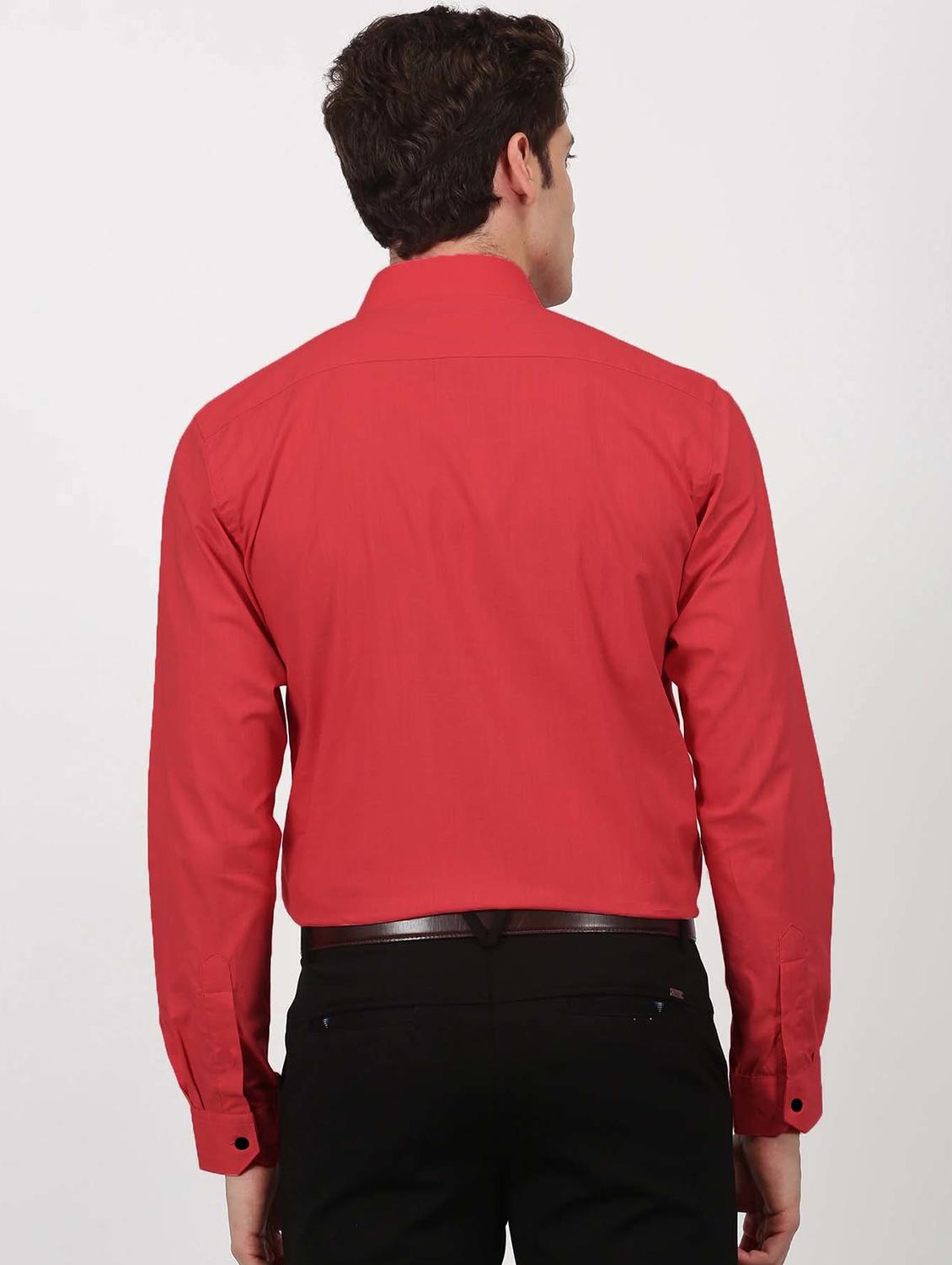 red cotton blend casual shirt - 19539547 -  Standard Image - 1