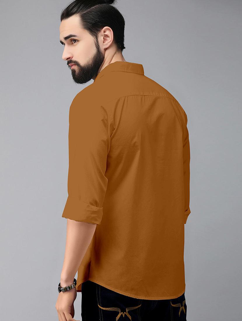 brown cotton casual shirt - 19539559 - Standard Image - 1