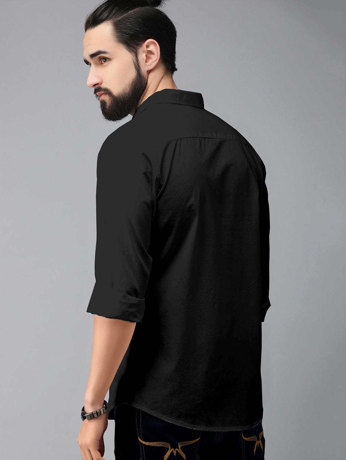 black cotton casual shirt - 19539561 - Standard Image - 1