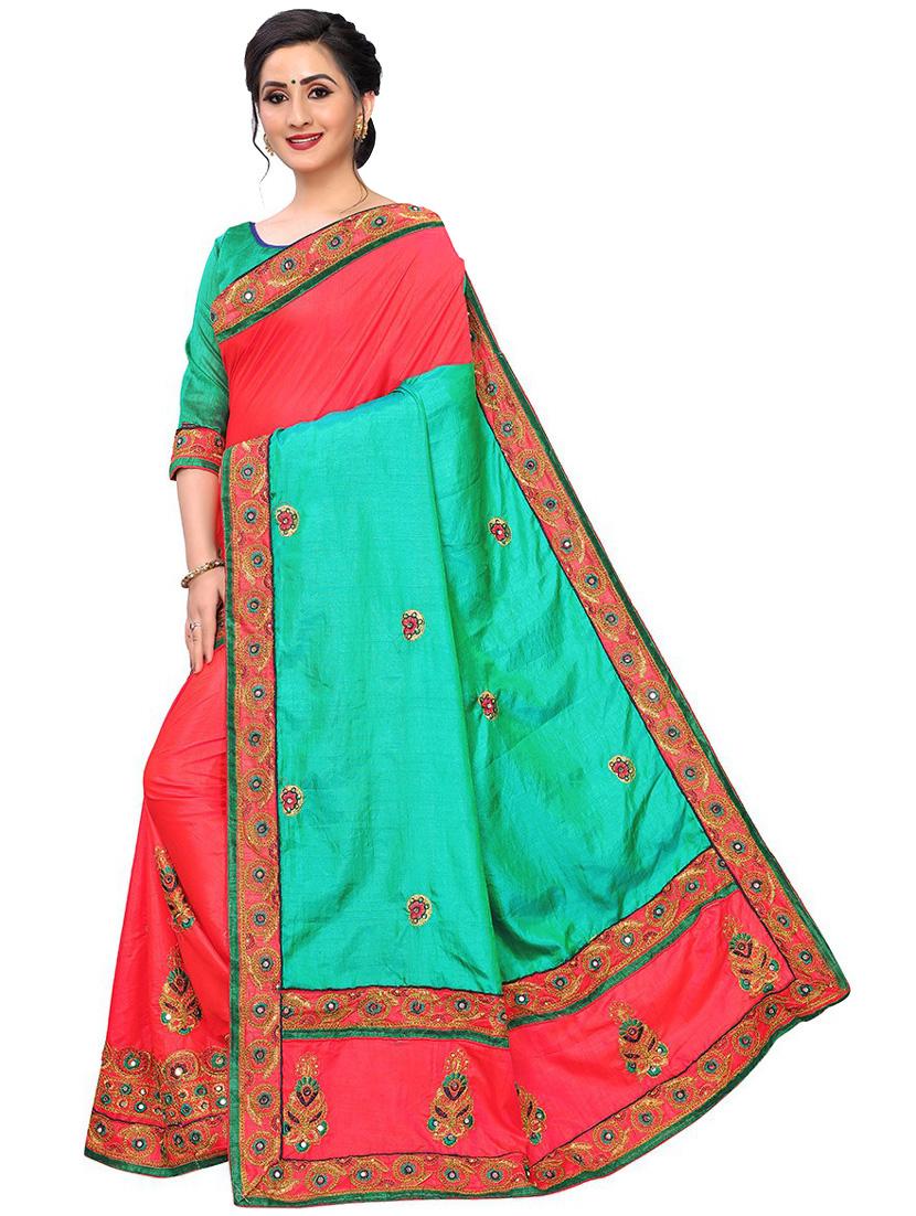 women's embroidered saree with blouse - 19539871 - Standard Image - 1