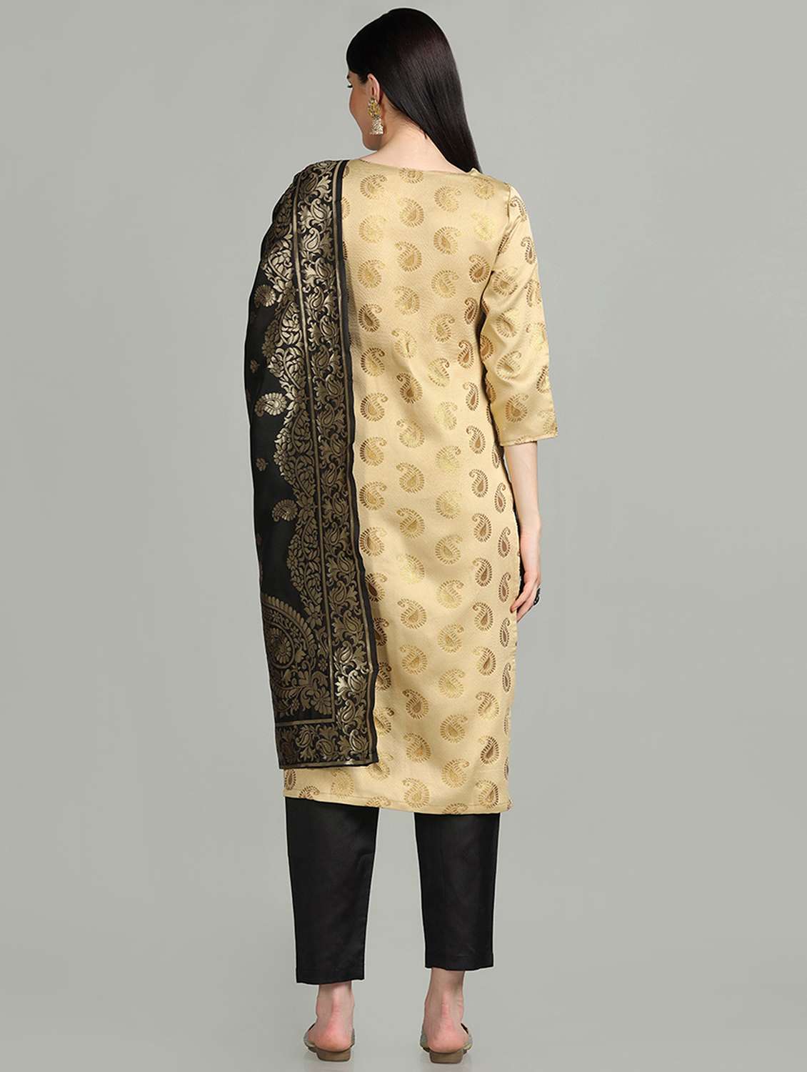 notch neck suit set with dupatta - 19554841 -  Standard Image - 4