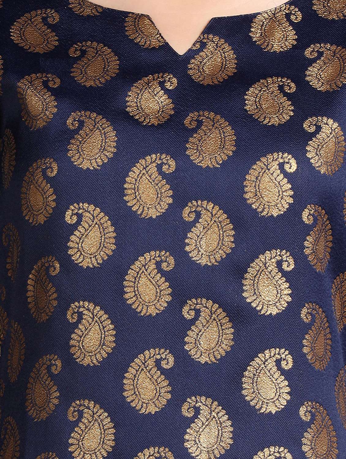 notch neck kurta pant set with dupatta - 19554843 -  Standard Image - 6